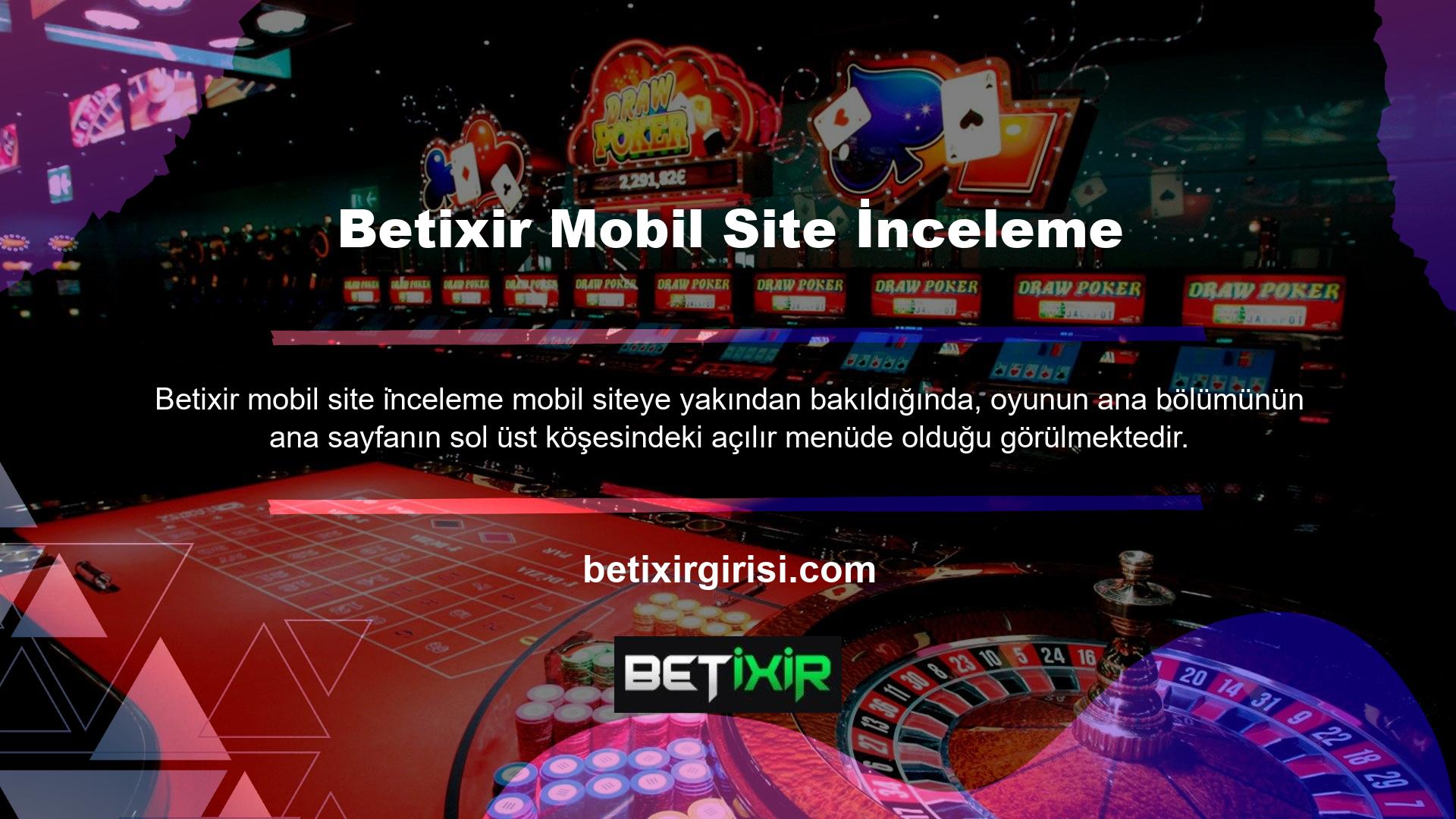 Betixir mobil sitesinin ana sayfasının sağ üst köşesinde Türkçe, İngilizce, Almanca ve Fransızca dillerini destekleyen hızlı eşleştirme çubuğu bulunmaktadır